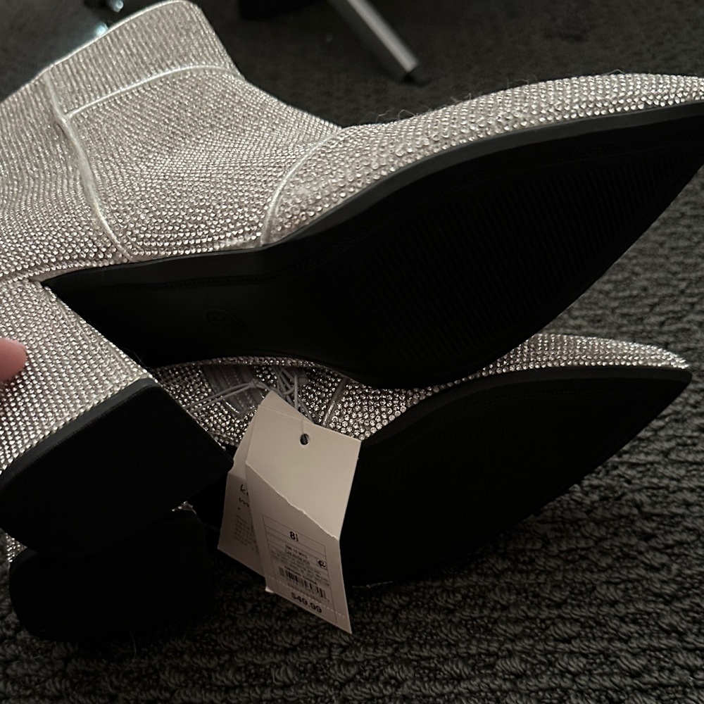 NWT Rhinestone Pointed-Toe Ankle Booties - Picture 13 of 17